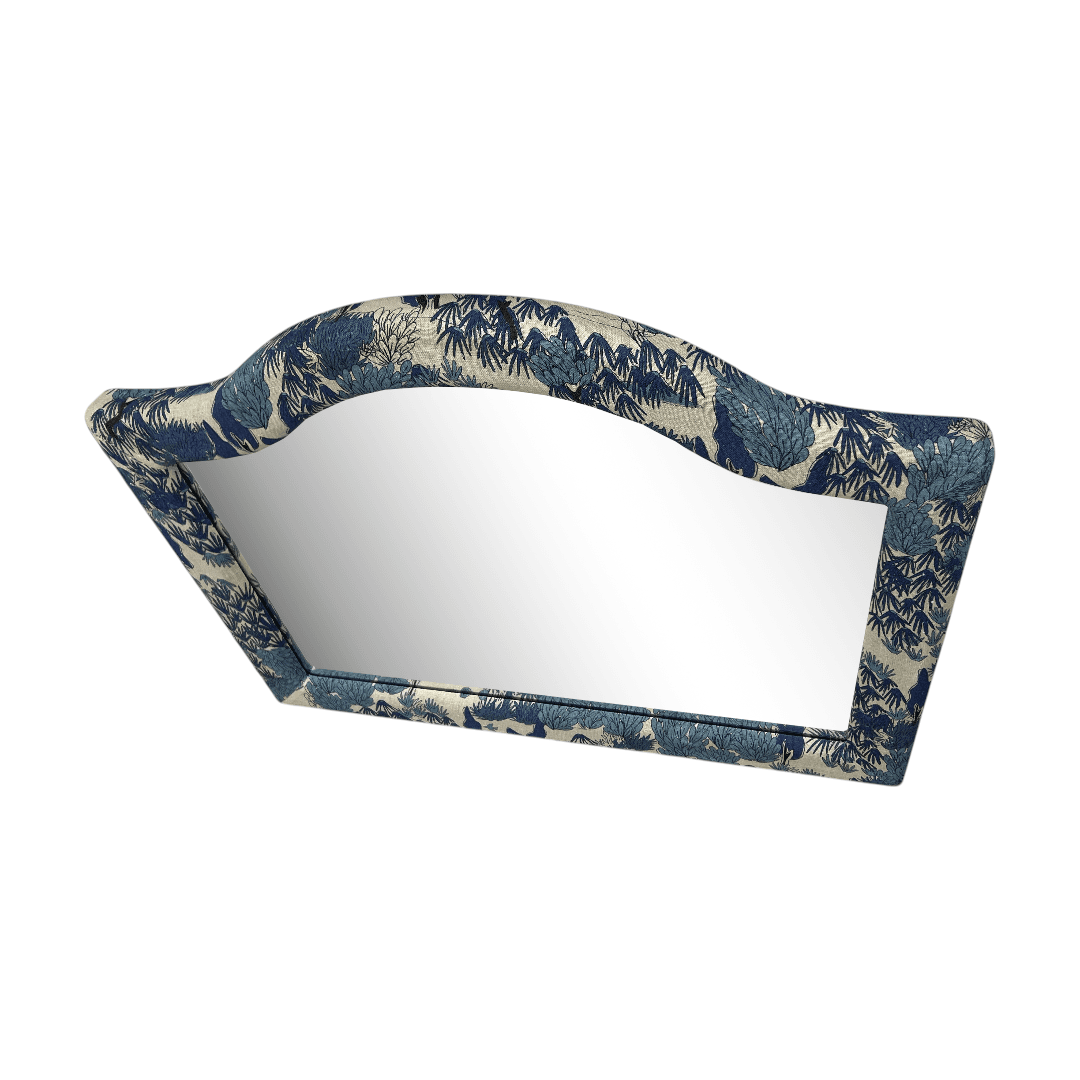 Lulu and Georgia Garden Walk Upholstered Mantel Mirror By Sarah Sherman Samuel - Thumbnail 5