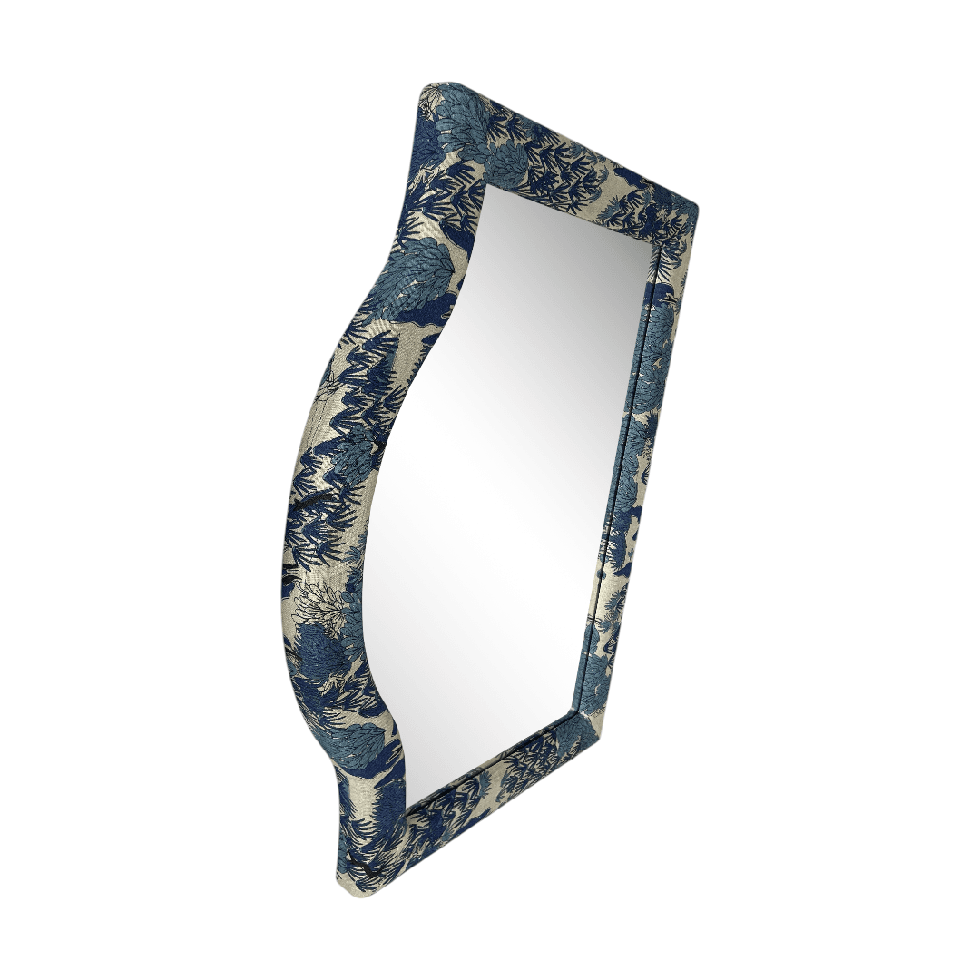 Lulu and Georgia Garden Walk Upholstered Mantel Mirror By Sarah Sherman Samuel - Thumbnail 6