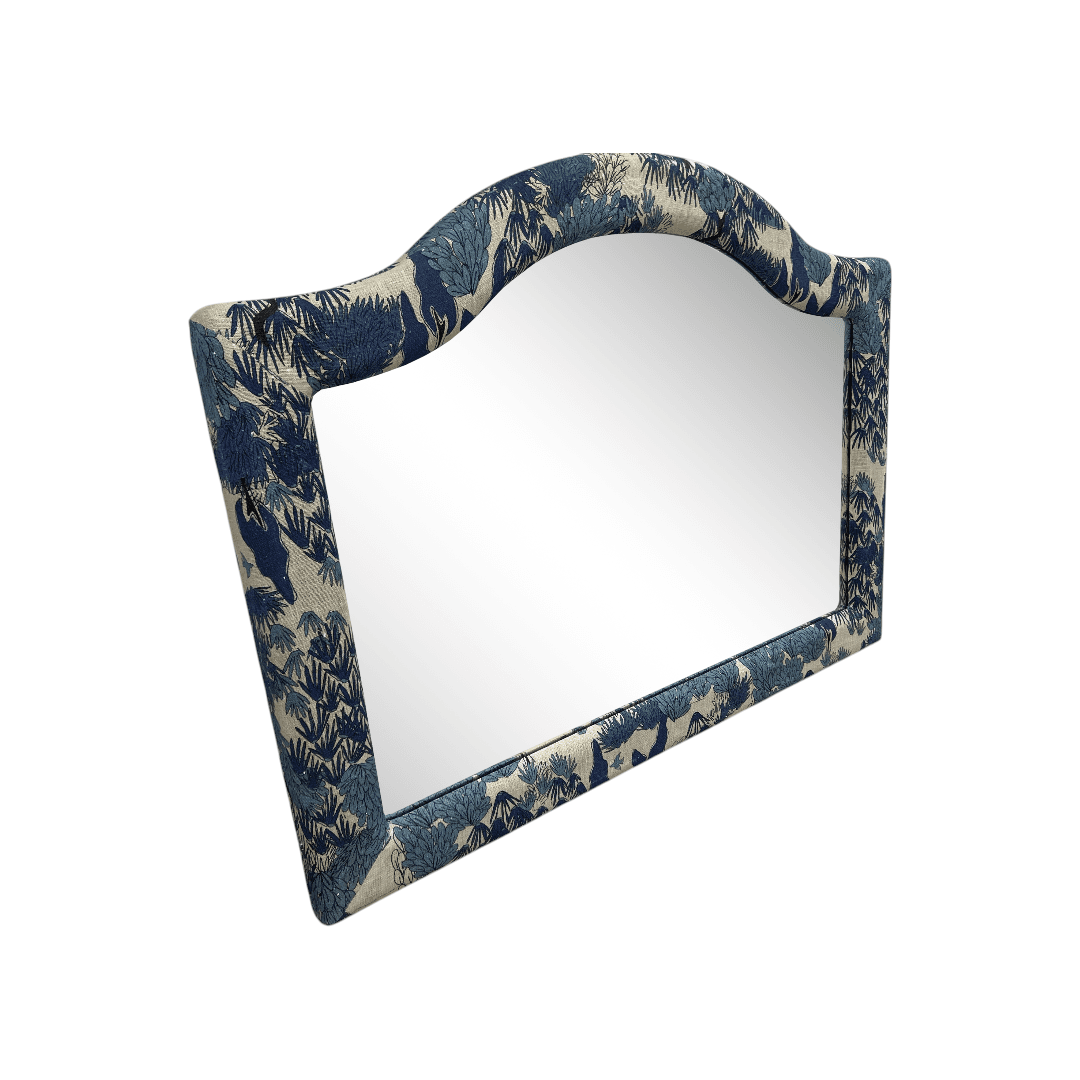 Lulu and Georgia Garden Walk Upholstered Mantel Mirror By Sarah Sherman Samuel - Thumbnail 4