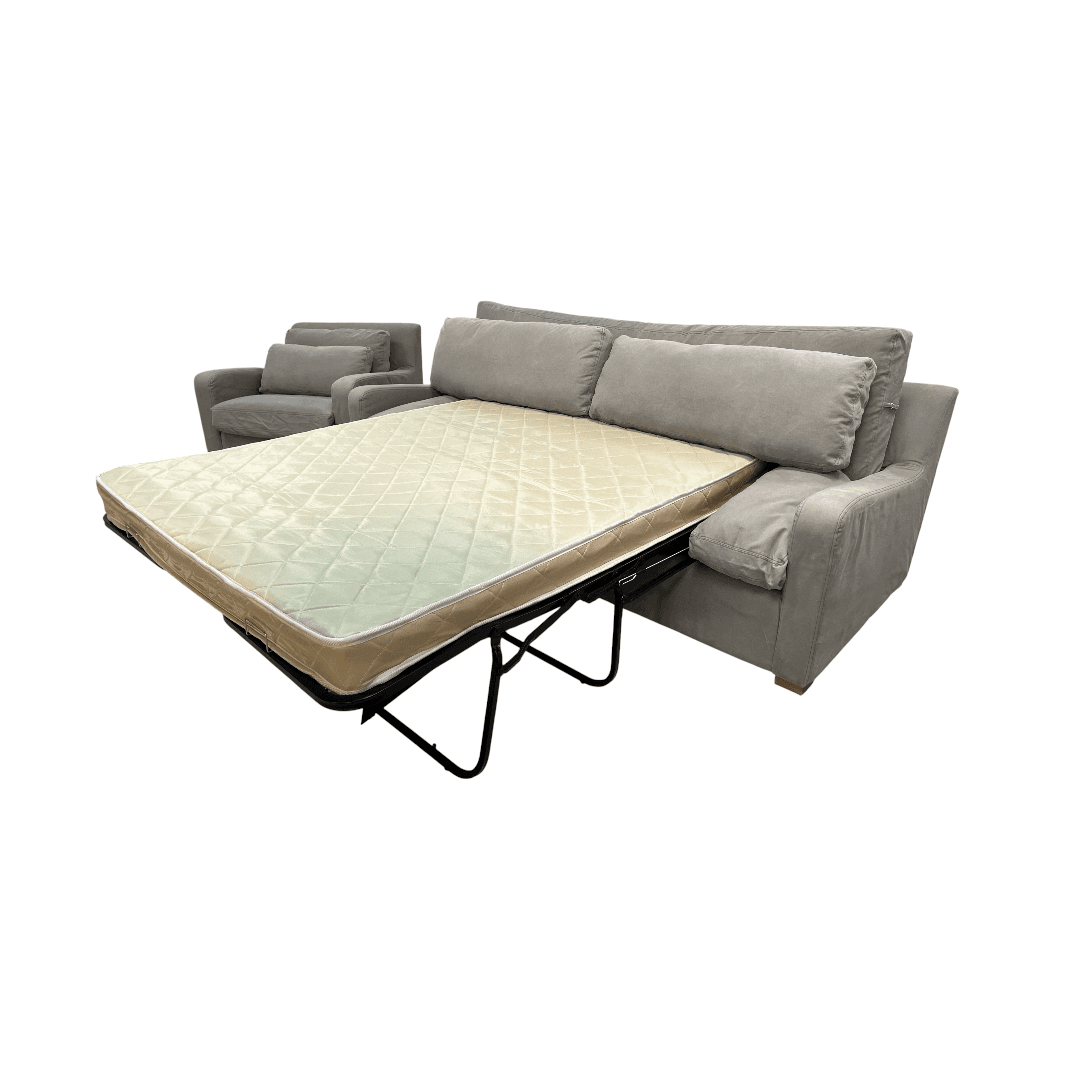 Restoration Hardware Sleeper Sofa and Armchair Set - Thumbnail 16