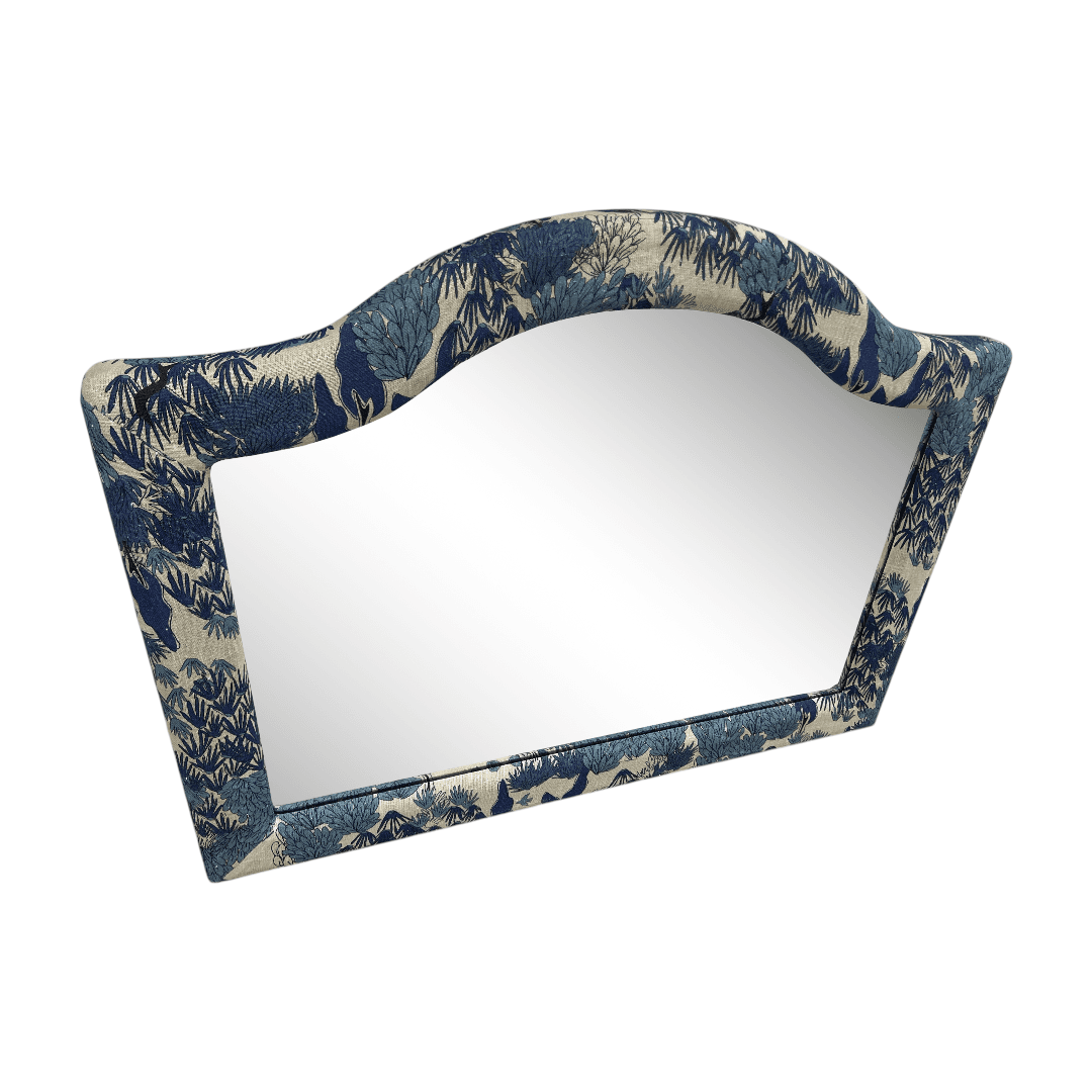 Lulu and Georgia Garden Walk Upholstered Mantel Mirror By Sarah Sherman Samuel - Thumbnail 2