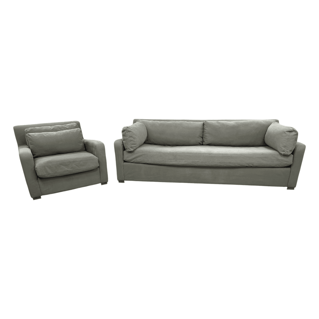 Restoration Hardware Sleeper Sofa and Armchair Set - Thumbnail 2
