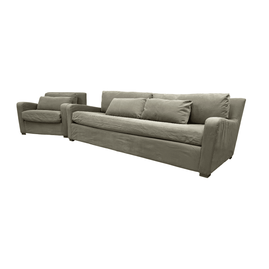 Restoration Hardware Sleeper Sofa and Armchair Set - Thumbnail 6