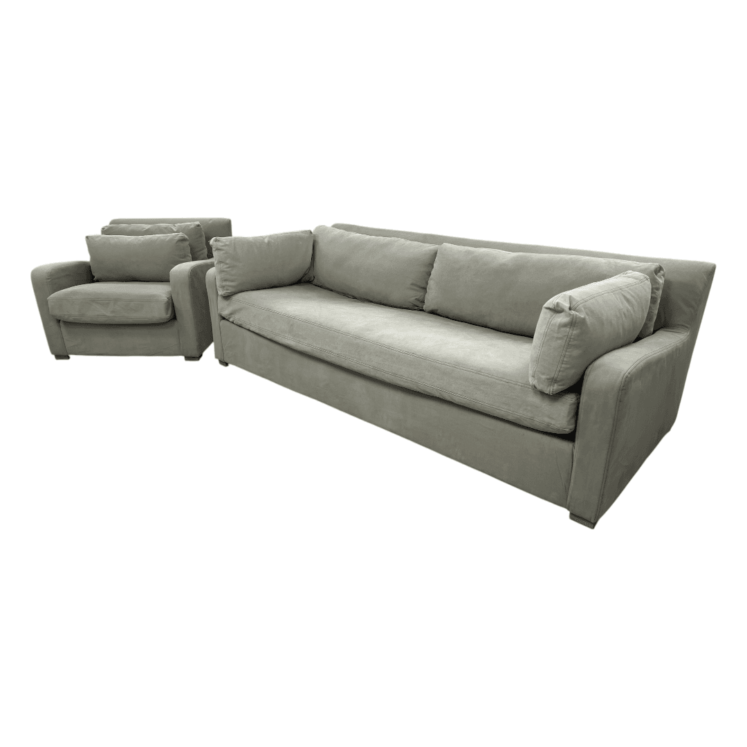 Restoration Hardware Sleeper Sofa and Armchair Set - Thumbnail 3