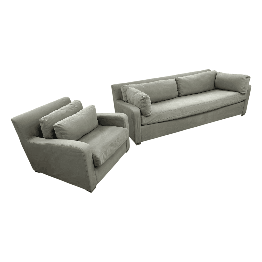 Restoration Hardware Sleeper Sofa and Armchair Set - Thumbnail 4