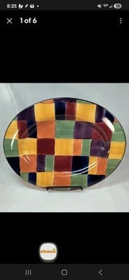 Tabletops Gallery Caracas Large Oval Platter Hand Painted And Crafted - Image 1