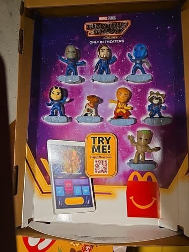 McDonald's Guardians Of The Galaxy 3 Happy Meal Toys Full Display Case Board - Image 1