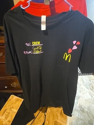 Cardi B & Offset Black T-Shirt McDonald’s Employee EXCLUSIVE Adult Large L Heart