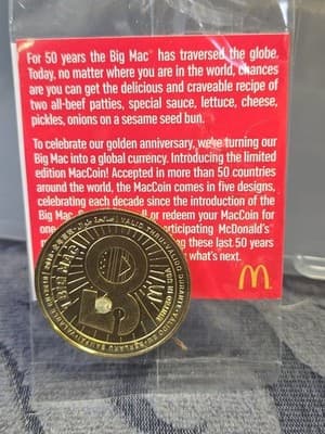 McDonald's 50th Anniversary Big Mac Coin- 50 Years Of The Iconic Big Mac