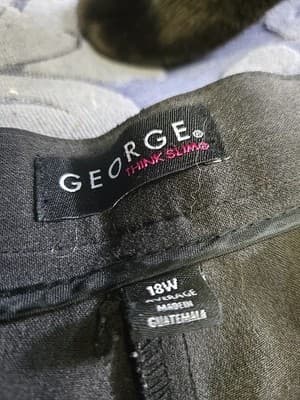 George pants Women 18W Average dark gray Slacks stretch Think Slim tummy control - Thumbnail 4