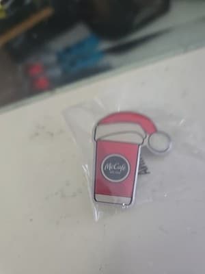 Mcdonalds 2018 Santa Hat Mccafe Cup Pin - Thumbnail 2