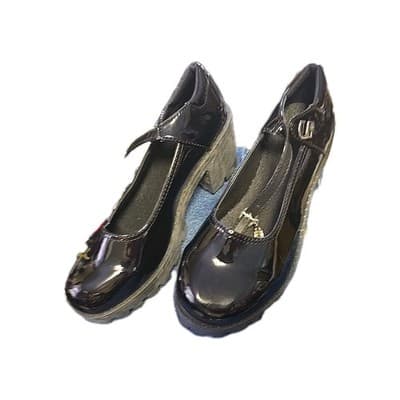 Black Chunky Heel Plaform Baby Doll Size 8 ,42 - Thumbnail 2