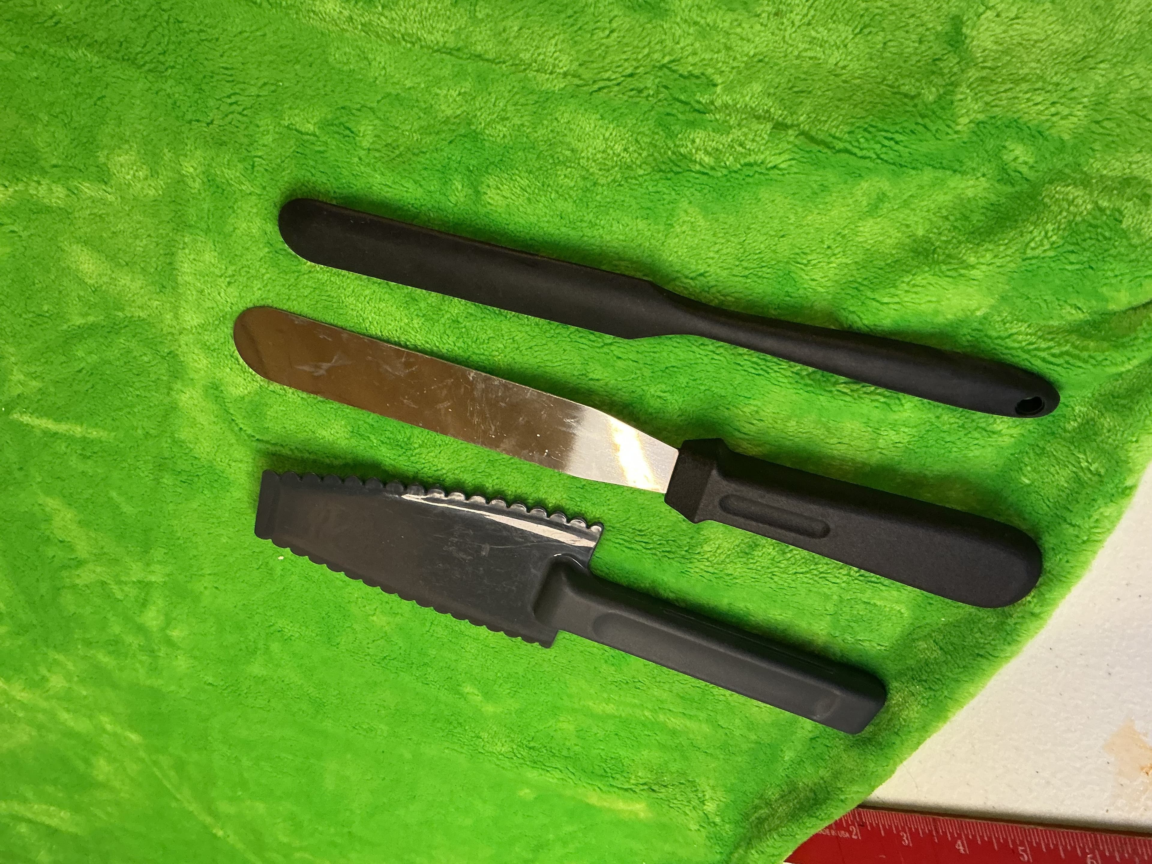 3 Pc Cake Decorating Tool Set Offset Spatula Serrated Scraper Spreader Baking - Image 1