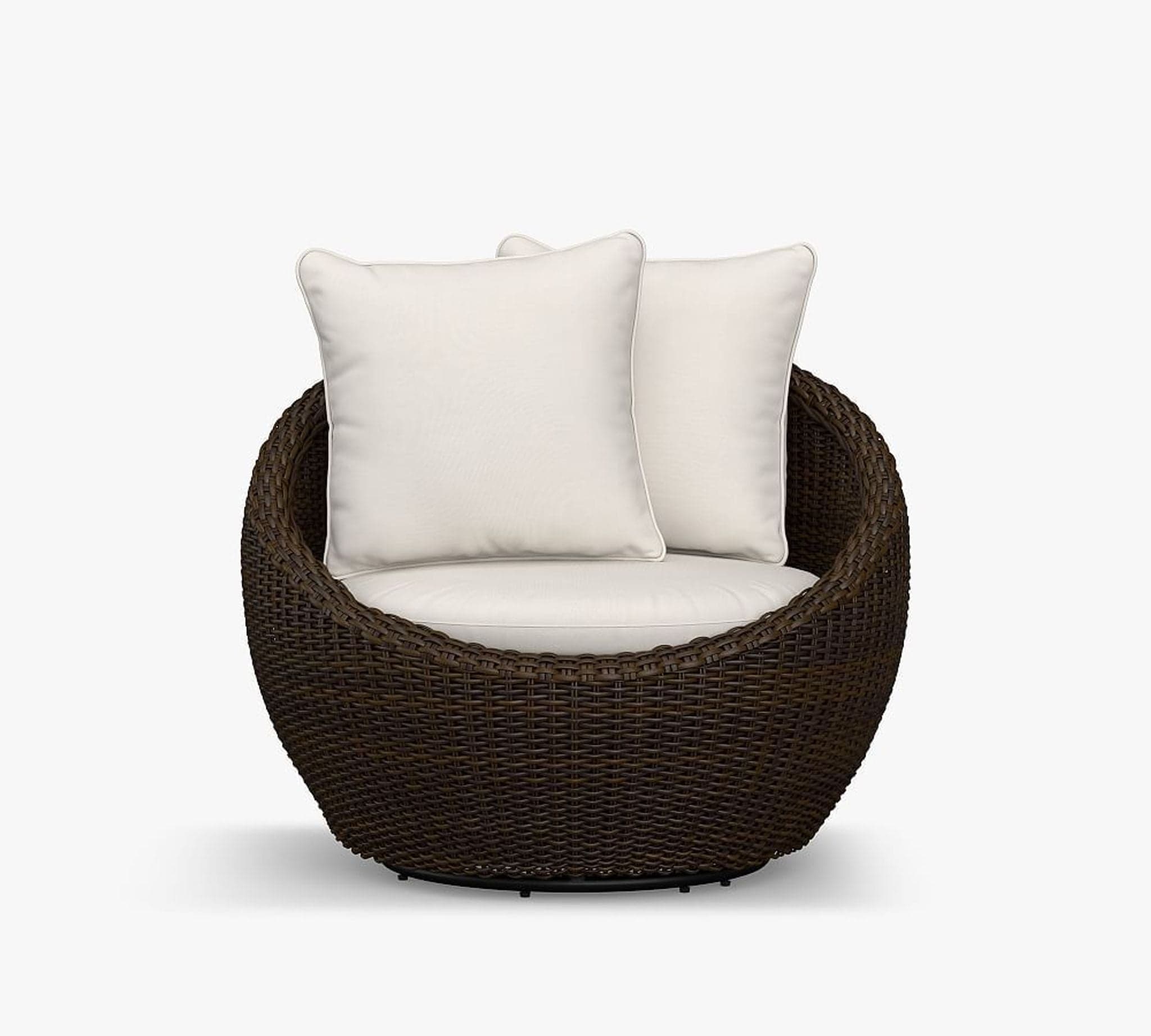 Pottery Barn Torrey wicker papasan outdoor swivel chair - Image 1