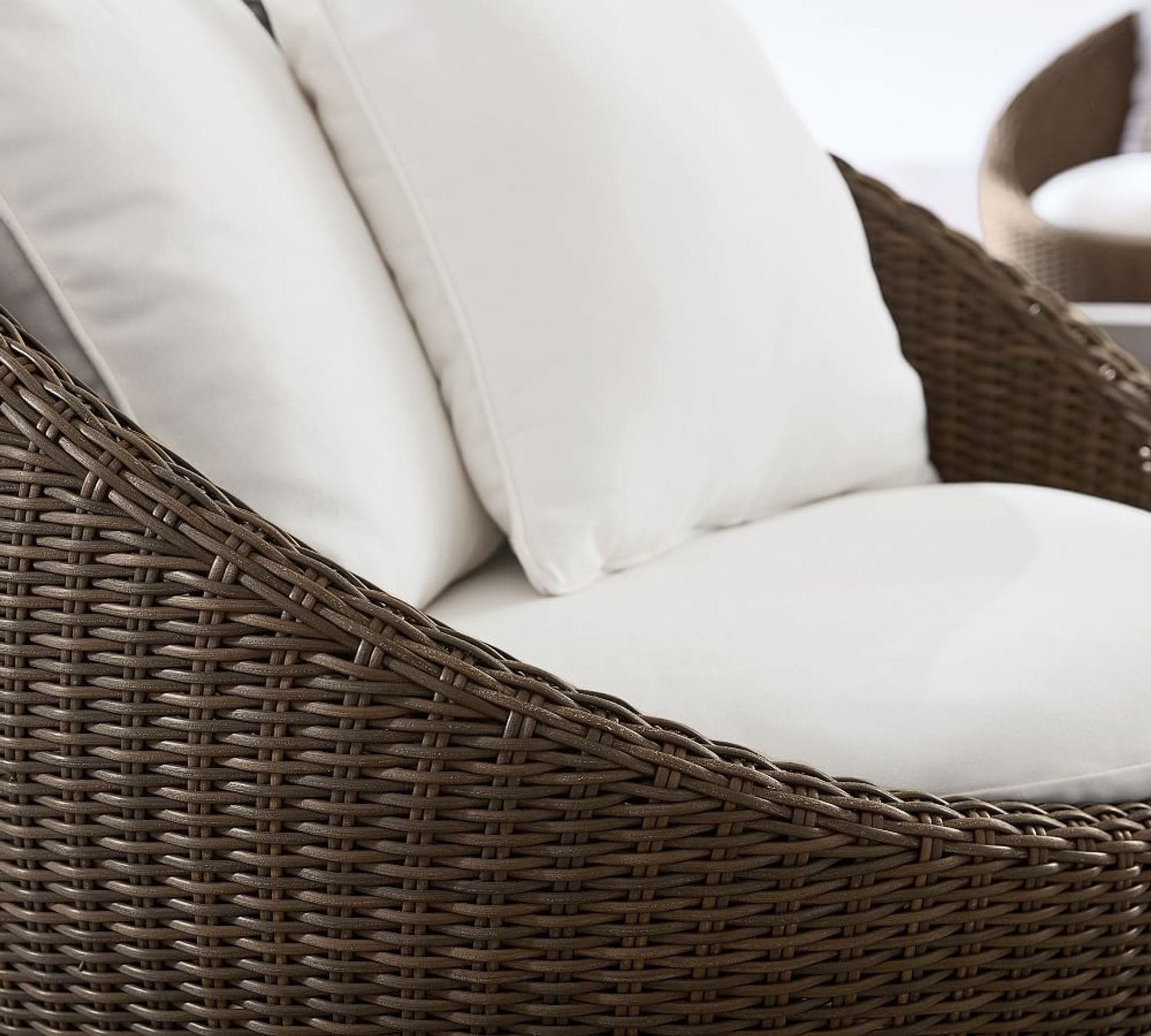 Pottery Barn Torrey wicker papasan outdoor swivel chair - Thumbnail 2