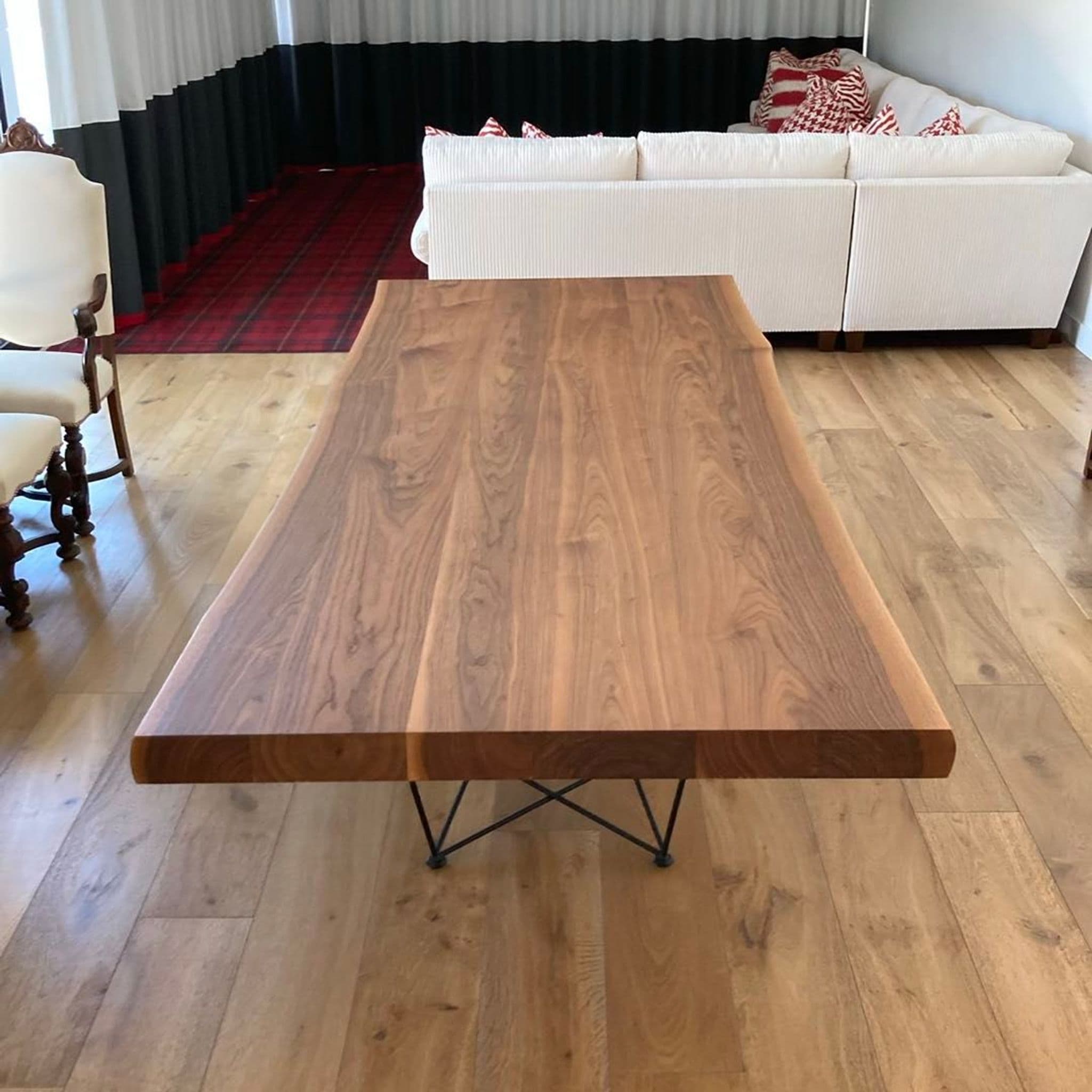 Cattelan Italia Solid Wood Dining Table with Modern Metal Base - Thumbnail 2