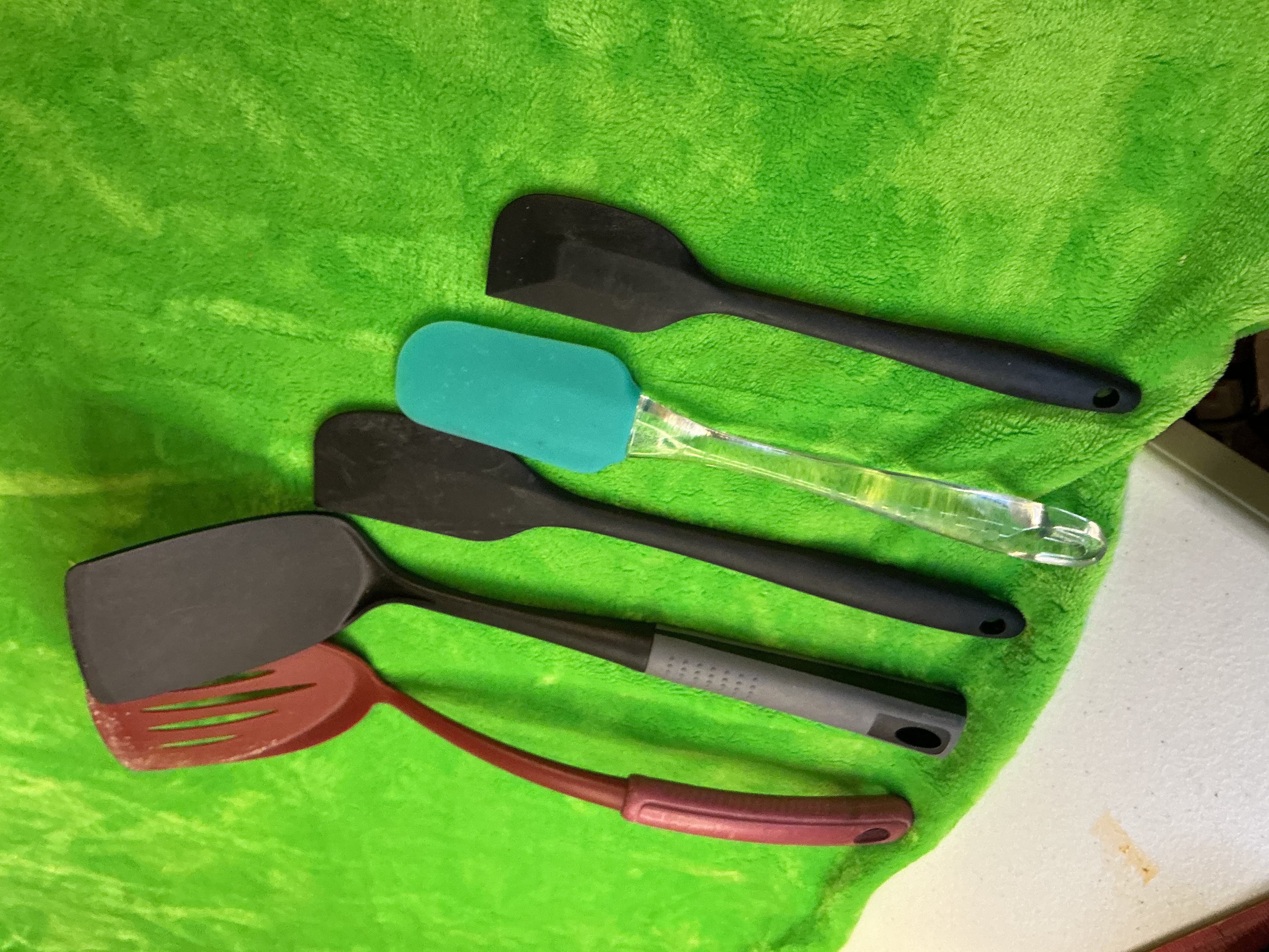5 Pc Silicone Nylon Spatula Turner Lot Slotted Scraper Nonstick Kitchen Tools - Image 1