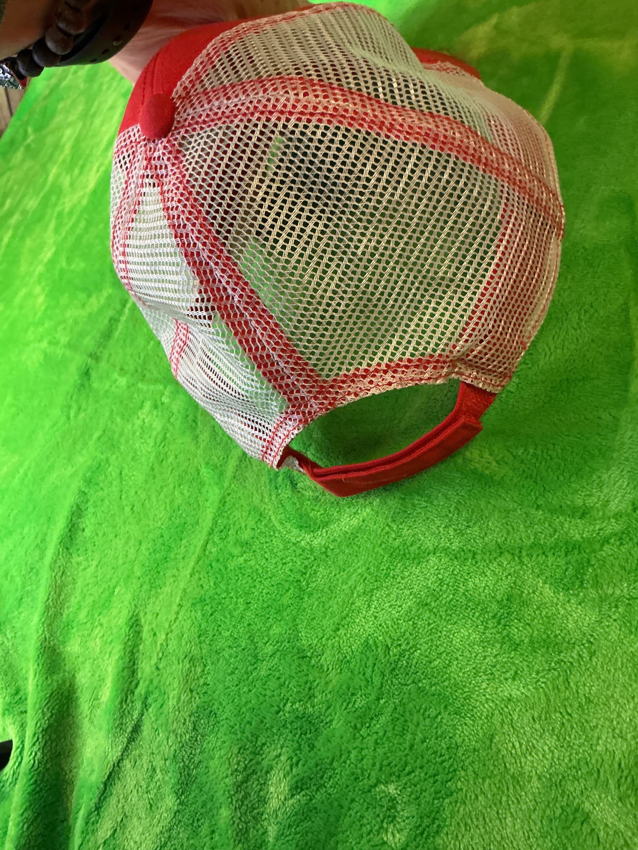 Budweiser Beer Red White Mesh Snapback Trucker Hat Cap Advertising NOS - Thumbnail 5