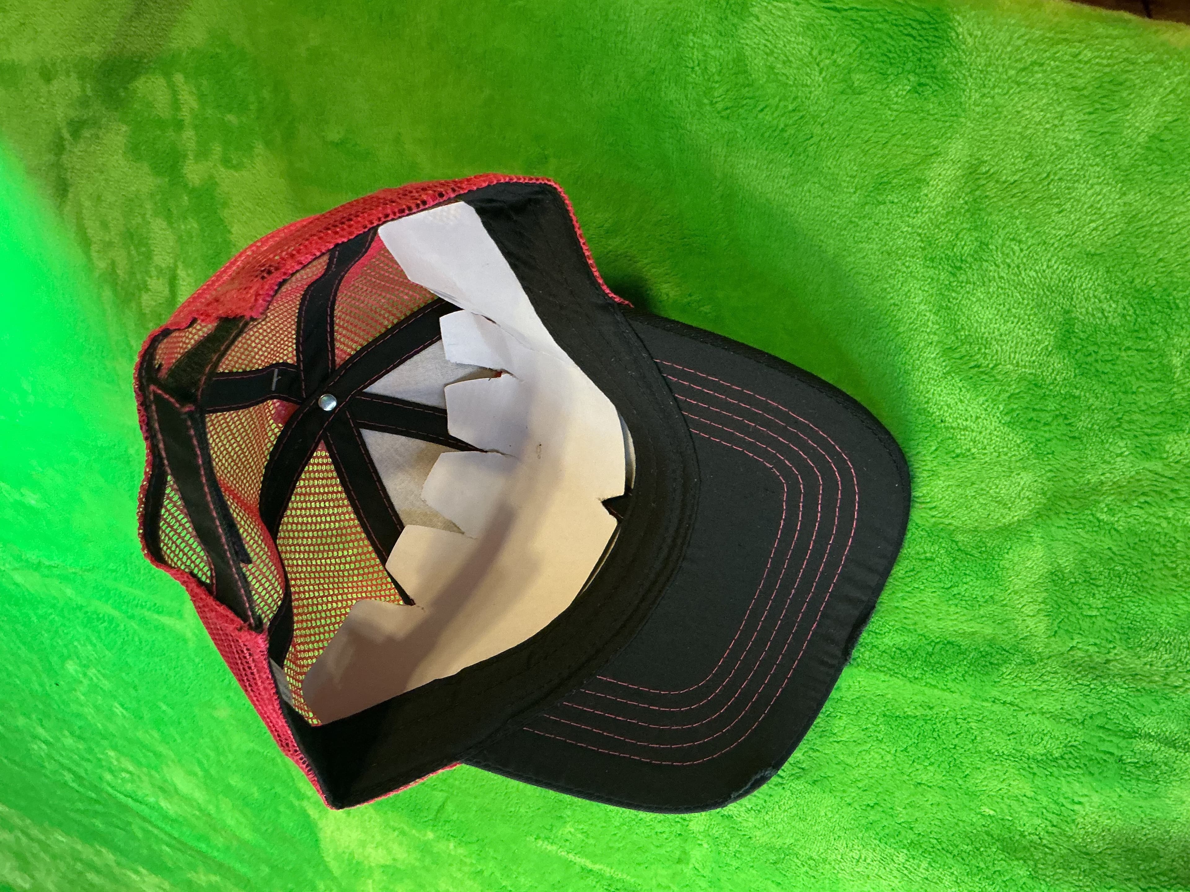 Black and Pink Trucker Hat with Mesh Back - Thumbnail 5