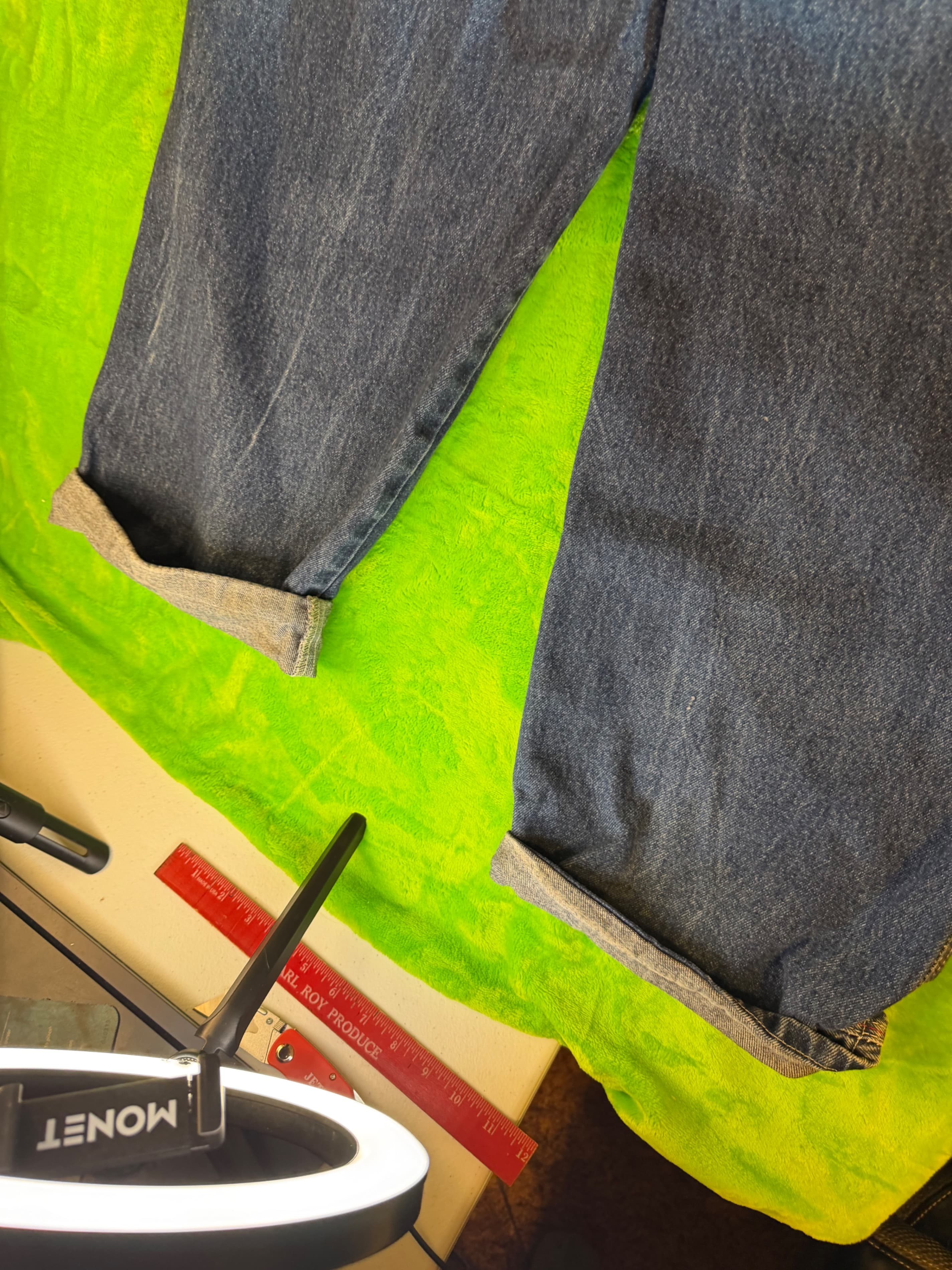 Vintage Y2K NY Xpress Carpenter Jeans Size 40 Baggy Wide Leg Red Stitch Denim - Thumbnail 8