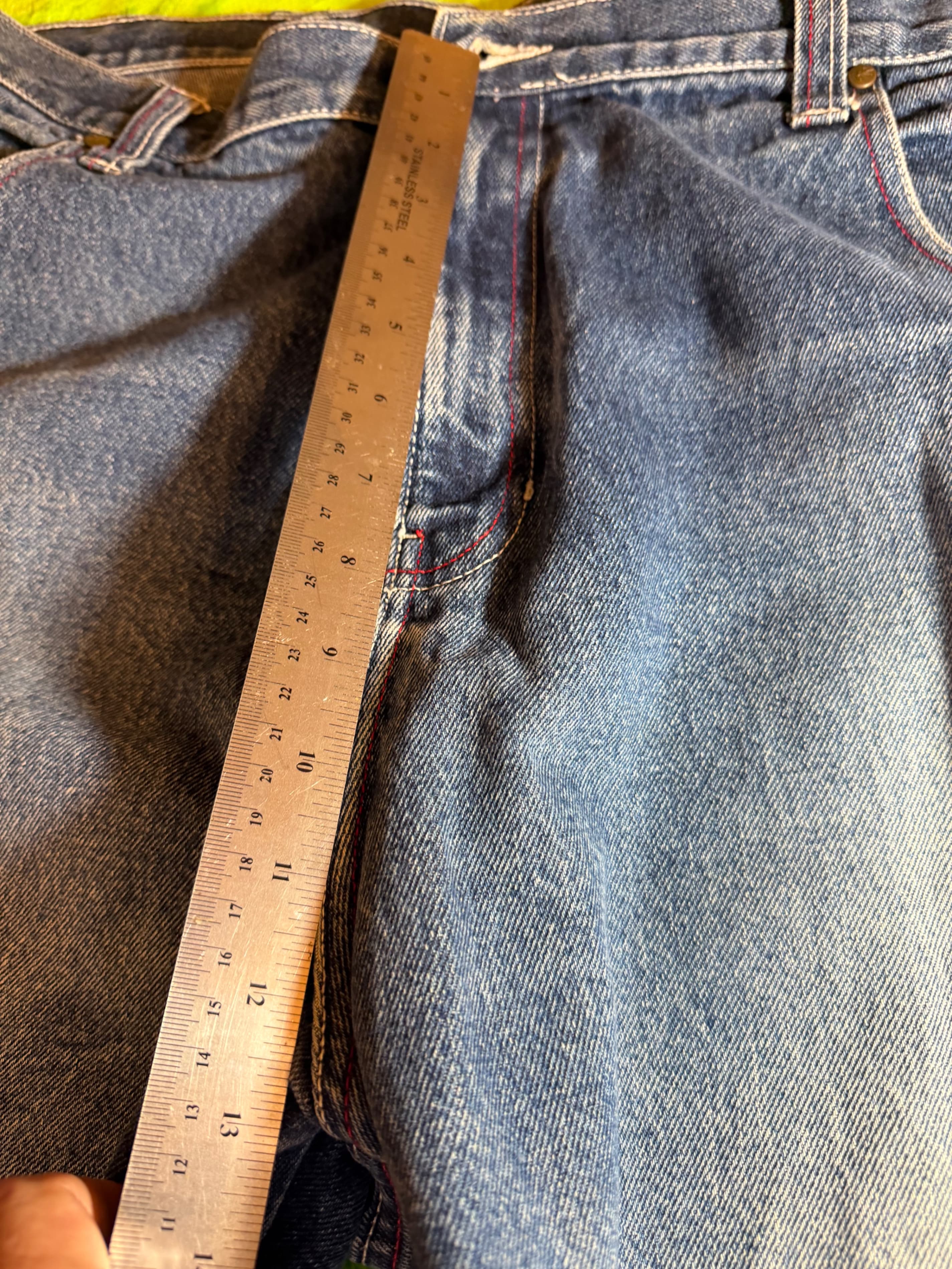 Vintage Y2K NY Xpress Carpenter Jeans Size 40 Baggy Wide Leg Red Stitch Denim - Thumbnail 4