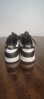 Nike Shoes Youth Size 3.5Y Black White Low Top Athletic Leather Sneakers - Thumbnail 2