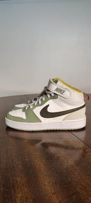 Nike All Day Play Shoes Youth Size 6Y White Green Mid Top Sneakers DV3649-171 - Image 1