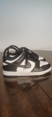 Nike Shoes Youth Size 3.5Y Black White Low Top Athletic Leather Sneakers - Thumbnail 3
