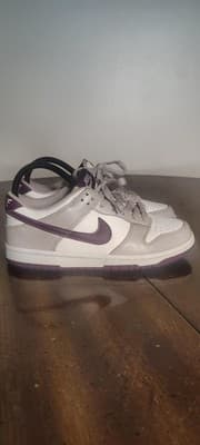 Nike Dunk Low Shoes Youth Size 5Y Gray Purple Colorblock Sneakers FB9109-104 - Thumbnail 3
