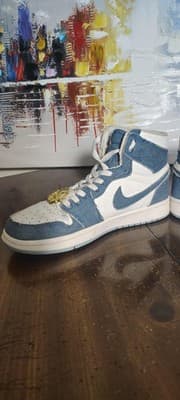 Jordan Air Jordan 1 Mid SE Denim Shoes Mens Size 8 Blue Sneakers DM9036-104 - Thumbnail 6