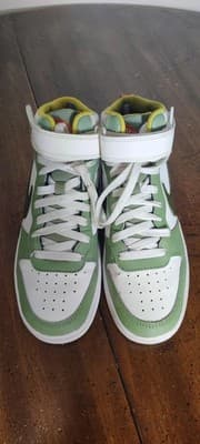 Nike All Day Play Shoes Youth Size 6Y White Green Mid Top Sneakers DV3649-171 - Thumbnail 6