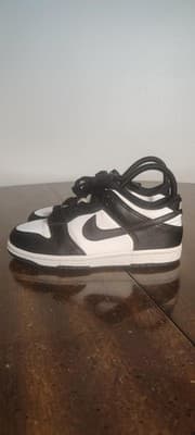 Nike Shoes Youth Size 3.5Y Black White Low Top Athletic Leather Sneakers - Image 1