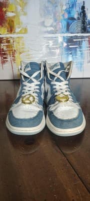 Jordan Air Jordan 1 Mid SE Denim Shoes Mens Size 8 Blue Sneakers DM9036-104 - Thumbnail 4