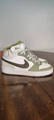 Nike All Day Play Shoes Youth Size 6Y White Green Mid Top Sneakers DV3649-171 - Thumbnail 4