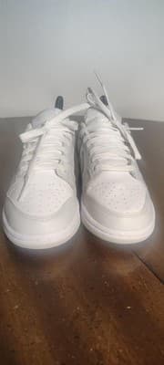 Nike Dunk Low Shoes Womens 5.5 White Photon Dust Leather Sneakers DD1503-103 - Thumbnail 4