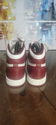 Jordan Air Jordan 1 Mid Shoes Youth Size 1.5Y Red White Sneakers FD1412-160 - Thumbnail 2
