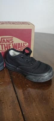Vans Authentic Shoes Toddler Size 5.5T Black Boys Low Top Sneakers VN000ED9BKA1 - Thumbnail 6