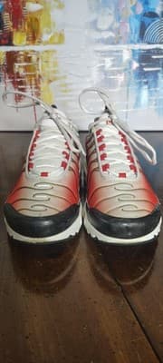 Nike Air Max Plus Shoes Youth Size 6.5Y Red Ombre Mesh Sneakers FD9768-100 - Thumbnail 4