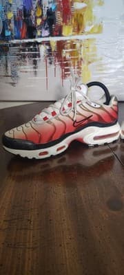 Nike Air Max Plus Shoes Youth Size 6.5Y Red Ombre Mesh Sneakers FD9768-100 - Thumbnail 7