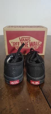 Vans Authentic Shoes Toddler Size 5.5T Black Boys Low Top Sneakers VN000ED9BKA1 - Thumbnail 2