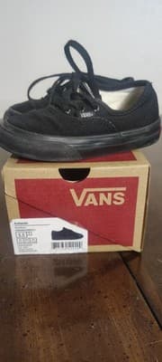 Vans Authentic Shoes Toddler Size 5.5T Black Boys Low Top Sneakers VN000ED9BKA1 - Thumbnail 9