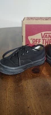 Vans Authentic Shoes Toddler Size 5.5T Black Boys Low Top Sneakers VN000ED9BKA1 - Thumbnail 7