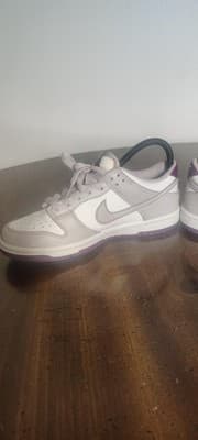 Nike Dunk Low Shoes Youth Size 5Y Gray Purple Colorblock Sneakers FB9109-104 - Thumbnail 7
