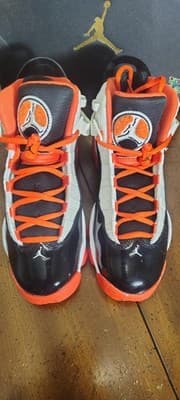 Nike Air Jordan 6 Rings Shoes Youth 6Y White Orange Black Sneakers DV1345-108 - Thumbnail 5