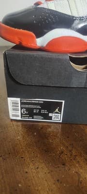 Nike Air Jordan 6 Rings Shoes Youth 6Y White Orange Black Sneakers DV1345-108 - Thumbnail 9