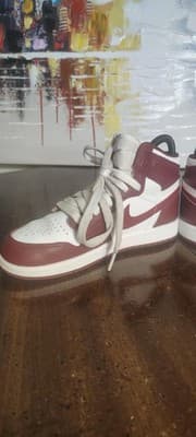 Jordan Air Jordan 1 Mid Shoes Youth Size 1.5Y Red White Sneakers FD1412-160 - Thumbnail 7