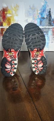 Nike Air Max Plus Shoes Youth Size 6.5Y Red Ombre Mesh Sneakers FD9768-100 - Thumbnail 9