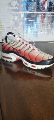 Nike Air Max Plus Shoes Youth Size 6.5Y Red Ombre Mesh Sneakers FD9768-100 - Thumbnail 6