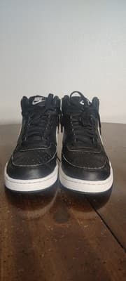 Women's Size 7.5 - Nike Court Vision Next Nature Mid Black White Shoes Sneakers - Thumbnail 4