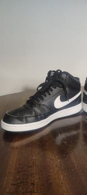 Women's Size 7.5 - Nike Court Vision Next Nature Mid Black White Shoes Sneakers - Thumbnail 6